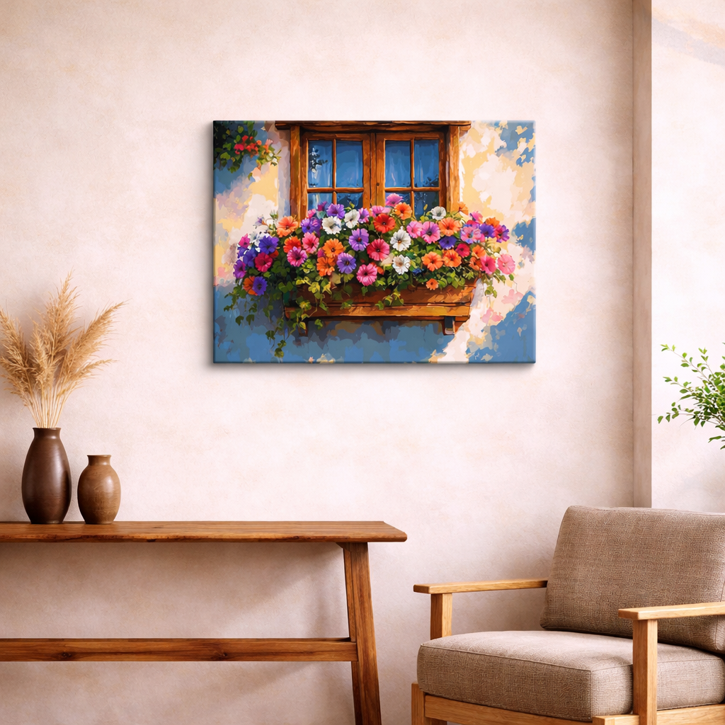 🌸 Flowers at the Heart Window 💖